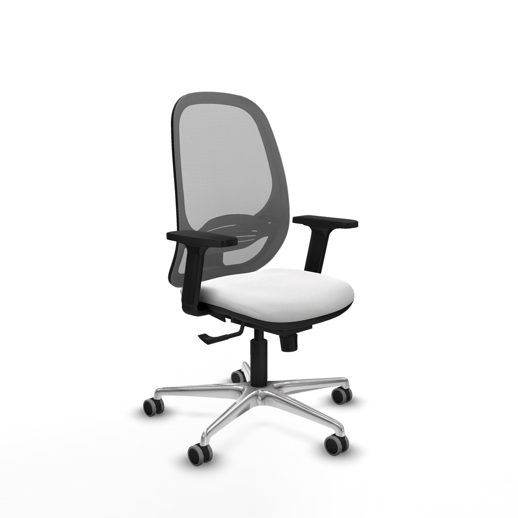 Cilanco sincro malla gris bali blanco brazos 2D base aluminio ruedas 65mm engomadas