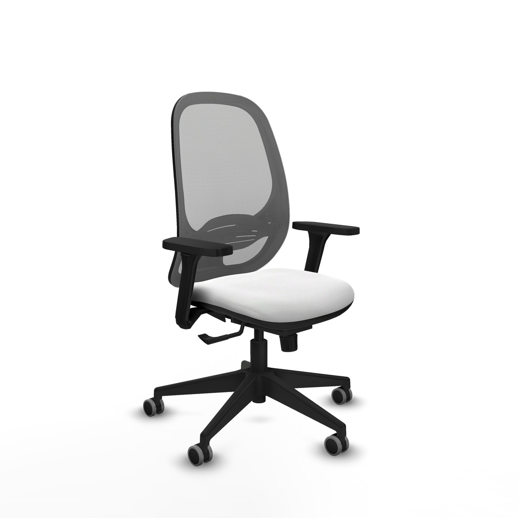 Cilanco sincro malla gris bali blanco brazos 3D base piramidal ruedas 65mm engomadas