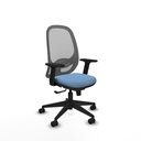 Cilanco sincro malla gris bali azul cielo brazos 2D base piramidal ruedas 65mm nailon