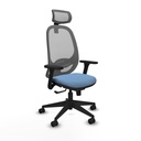 Cilanco sincro malla gris bali azul cielo brazos 3D base piramidal cabecero 2D ruedas 65mm nailon