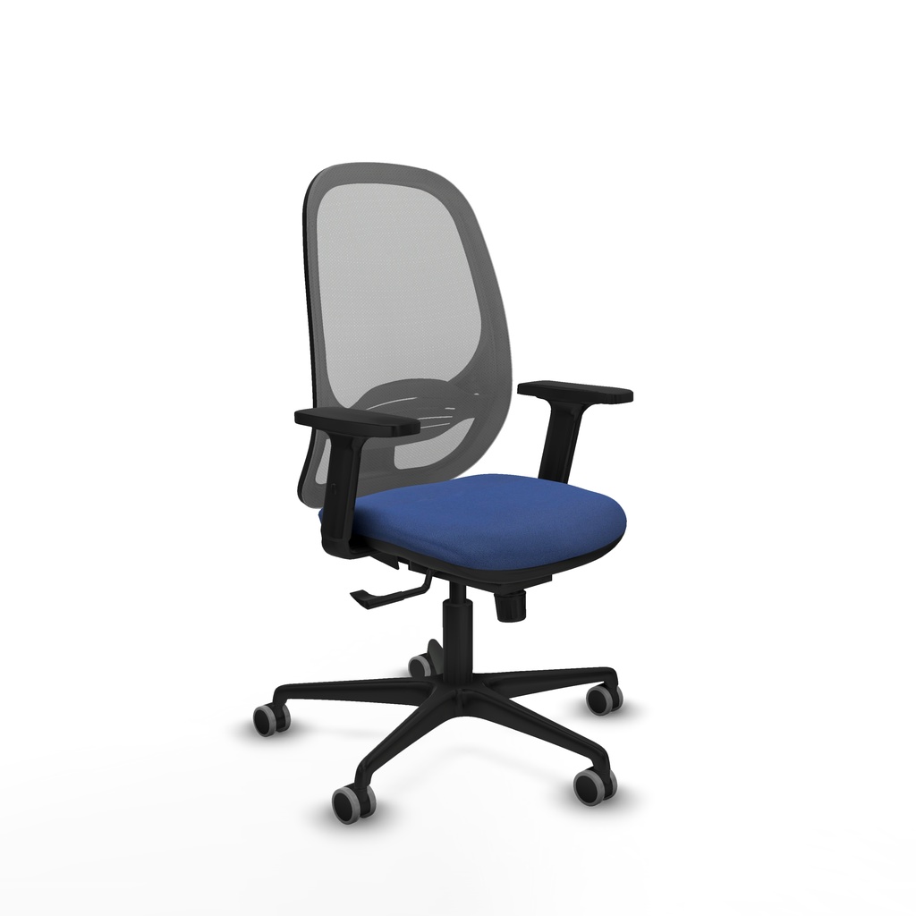 Cilanco sincro malla gris bali azul marino brazos 2D base nailon ruedas 65mm engomadas