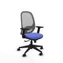 Cilanco sincro malla gris bali azul claro brazos 2D base piramidal ruedas 65mm nailon