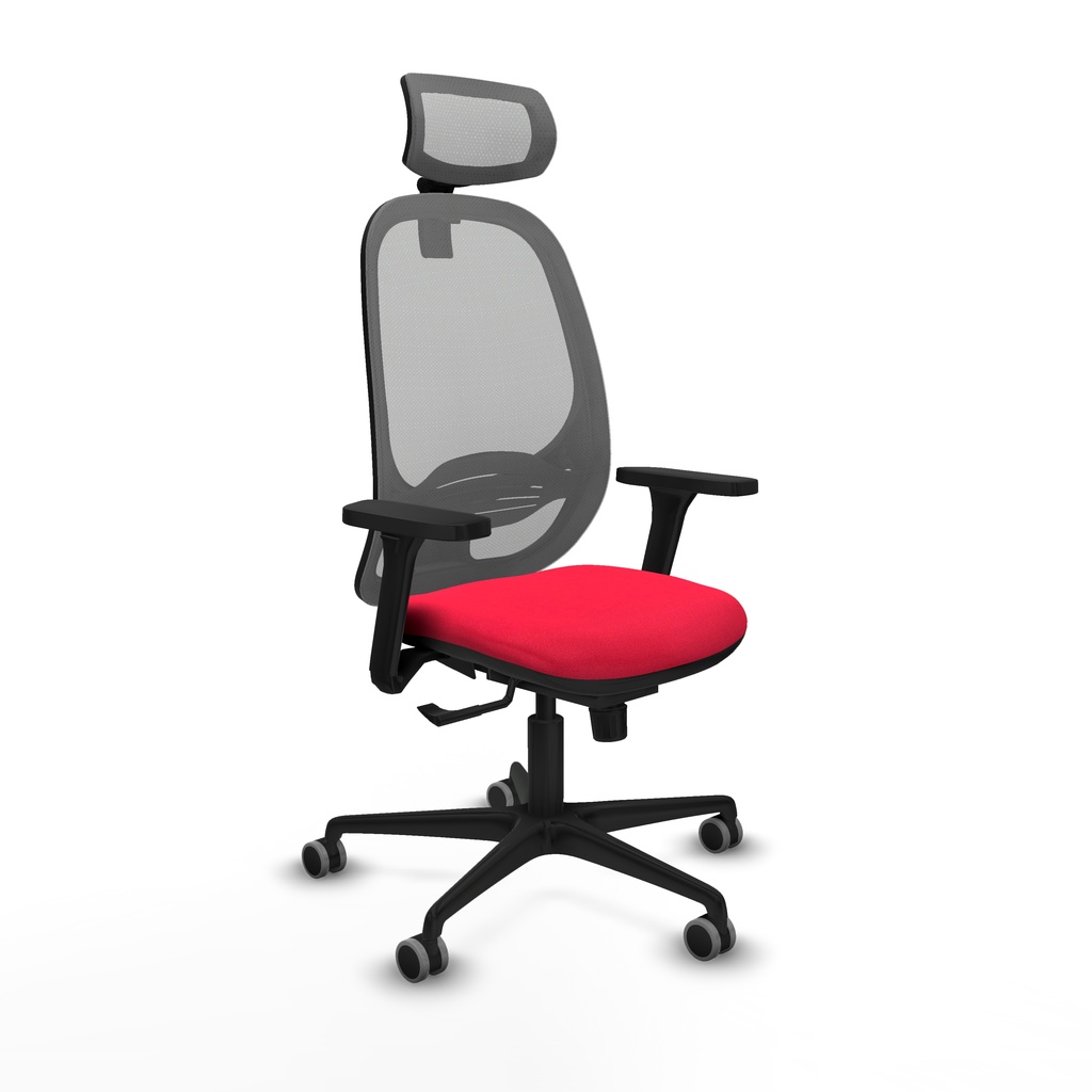 Cilanco sincro malla gris bali rojo brazos 3D base nailon cabecero 2D ruedas 65mm engomadas