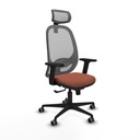 Cilanco sincro malla gris bali marrón brazos 2D base nailon cabecero 2D ruedas 65mm engomadas