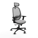 Cilanco sincro malla gris bali gris claro brazos 2D base nailon cabecero 2D ruedas 65mm engomadas