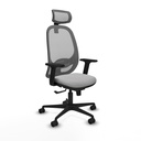 Cilanco sincro malla gris bali gris claro brazos 2D base nailon cabecero 2D ruedas 65mm nailon