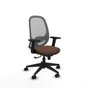 Cilanco sincro malla gris bali marrón oscuro brazos 2D base piramidal ruedas 65mm nailon