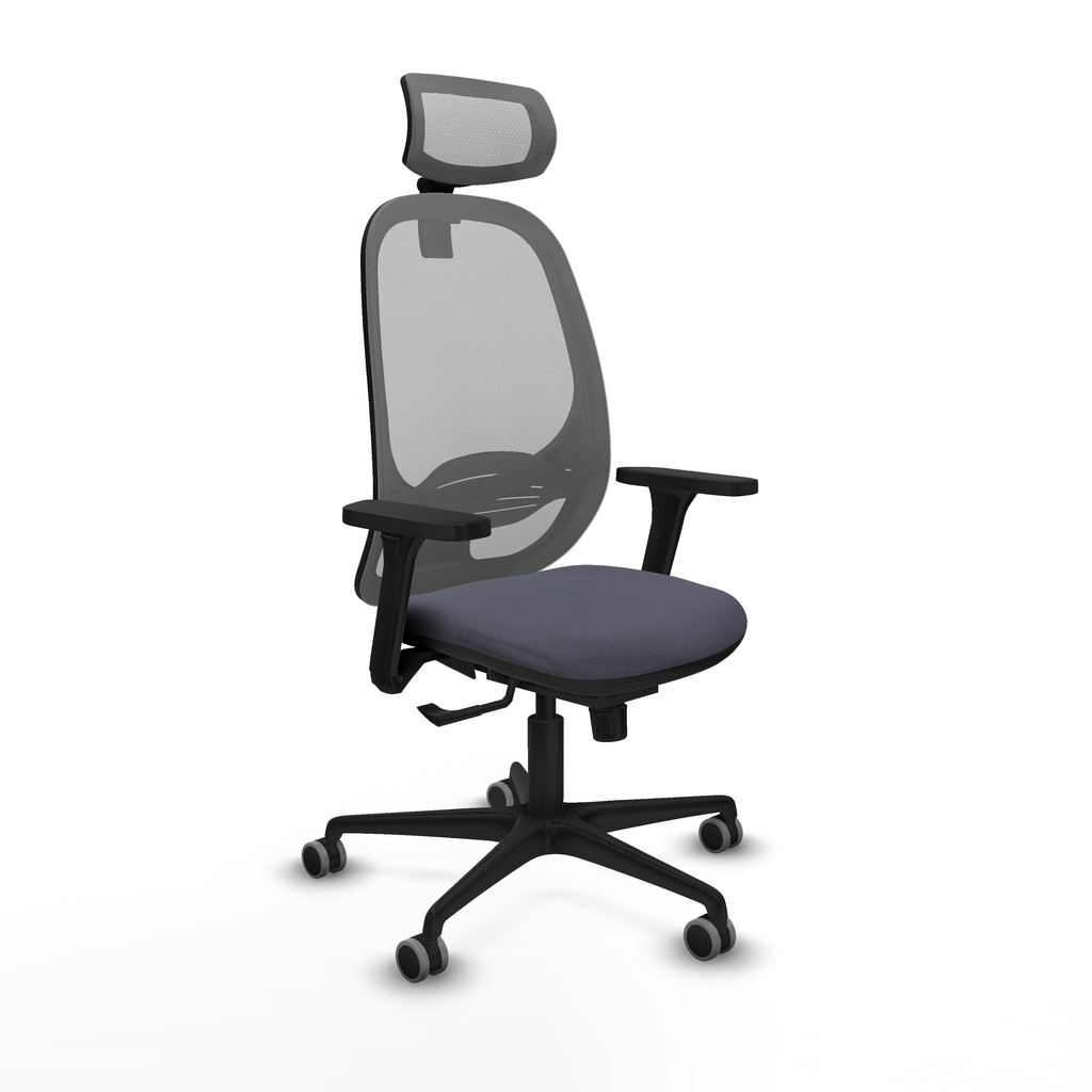 Cilanco sincro malla gris bali gris oscuro brazos 3D base nailon cabecero 2D ruedas 65mm engomadas