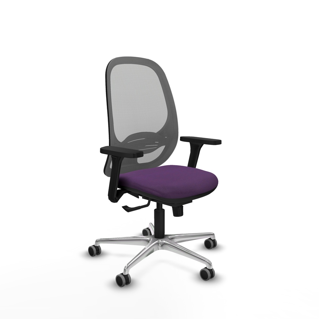 Cilanco sincro malla gris bali morado brazos 3D base aluminio ruedas 65mm engomadas