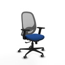 Cilanco sincro malla gris similpiel azul brazos 2D base nailon ruedas 65mm engomadas