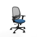 Cilanco sincro malla gris similpiel azul claro brazos 2D base nailon ruedas 65mm nailon