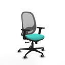 Cilanco sincro malla gris similpiel turquesa brazos 2D base nailon ruedas 65mm engomadas