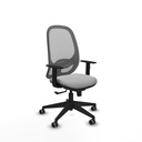 Cilanco sincro malla gris similpiel gris claro brazos 1D base piramidal ruedas 65mm engomadas