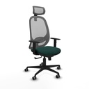 Cilanco sincro malla gris similpiel verde botella brazos 1D base nailon cabecero 2D ruedas 65mm engomadas