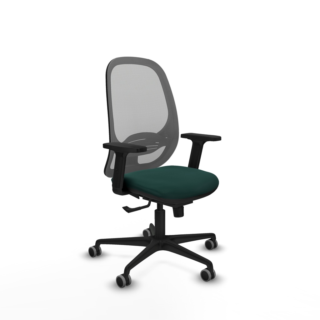 Cilanco sincro malla gris similpiel verde botella brazos 2D base nailon ruedas 65mm engomadas