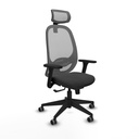 Cilanco sincro malla gris similpiel gris oscuro brazos 3D base piramidal cabecero 2D ruedas 65mm engomadas