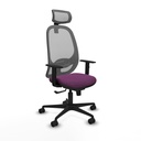 Cilanco sincro malla gris similpiel morado brazos 1D base nailon cabecero 2D ruedas 65mm nailon