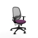 Cilanco sincro malla gris similpiel morado brazos 1D base piramidal ruedas 65mm nailon