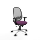 Cilanco sincro malla gris similpiel morado brazos 1D base aluminio ruedas 65mm nailon
