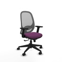 Cilanco sincro malla gris similpiel morado brazos 2D base piramidal ruedas 65mm nailon