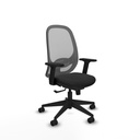Cilanco sincro malla gris similpiel negro brazos 2D base piramidal ruedas 65mm nailon