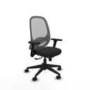 Cilanco sincro malla gris similpiel negro brazos 3D base piramidal ruedas 65mm nailon