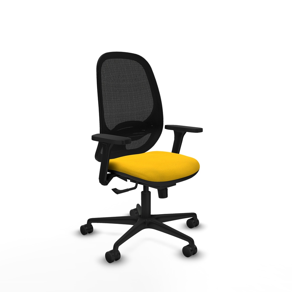 Cilanco sincro malla negra bali amarillo brazos 3D base nailon ruedas 65mm nailon