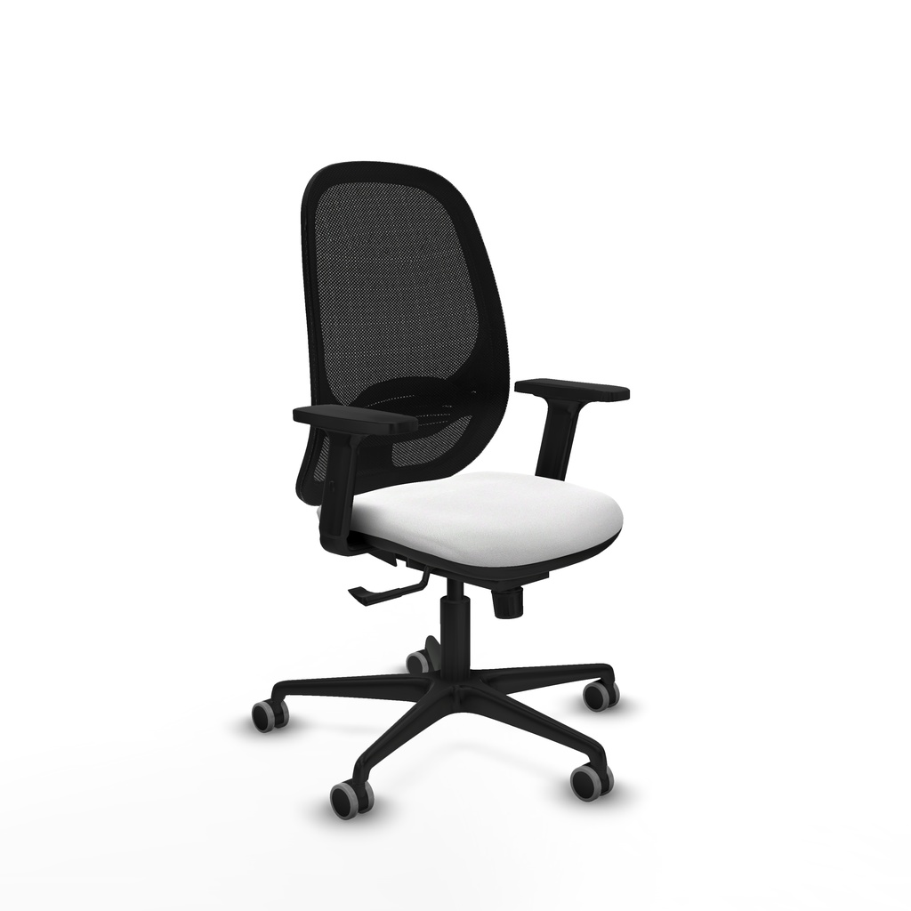 Cilanco sincro malla negra bali blanco brazos 2D base nailon ruedas 65mm engomadas