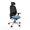 Cilanco sincro malla negra bali azul cielo brazos 3D base aluminio cabecero 2D ruedas 65mm nailon