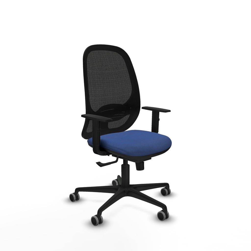 Cilanco sincro malla negra bali azul marino brazos 1D base nailon ruedas 65mm engomadas