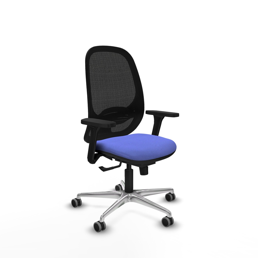 Cilanco sincro malla negra bali azul claro brazos 3D base aluminio ruedas 65mm engomadas