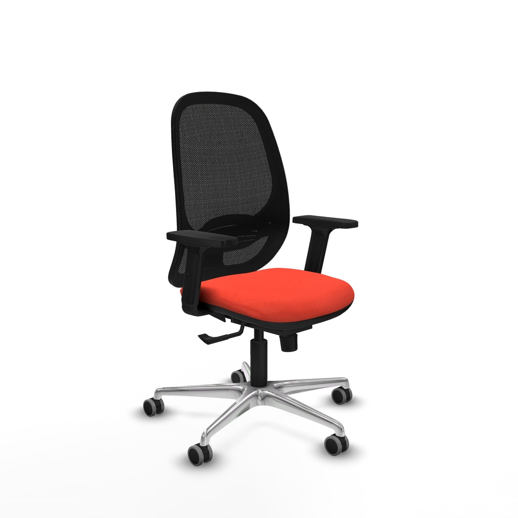 Cilanco sincro malla negra bali naranja oscuro brazos 2D base aluminio ruedas 65mm engomadas