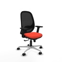 Cilanco sincro malla negra bali naranja oscuro brazos 2D base aluminio ruedas 65mm nailon