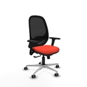Cilanco sincro malla negra bali naranja oscuro brazos 3D base aluminio ruedas 65mm engomadas