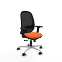 Cilanco sincro malla negra bali naranja brazos 2D base aluminio ruedas 65mm nailon