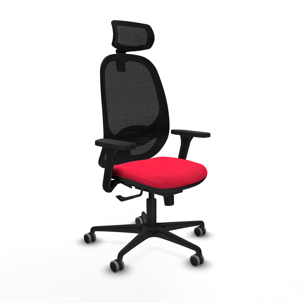 Cilanco sincro malla negra bali rojo brazos 3D base nailon cabecero 2D ruedas 65mm engomadas