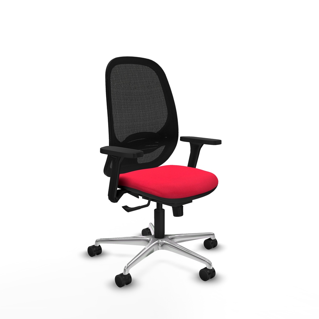 Cilanco sincro malla negra bali rojo brazos 3D base aluminio ruedas 65mm nailon