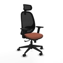 Cilanco sincro malla negra bali marrón brazos 2D base piramidal cabecero 2D ruedas 65mm nailon