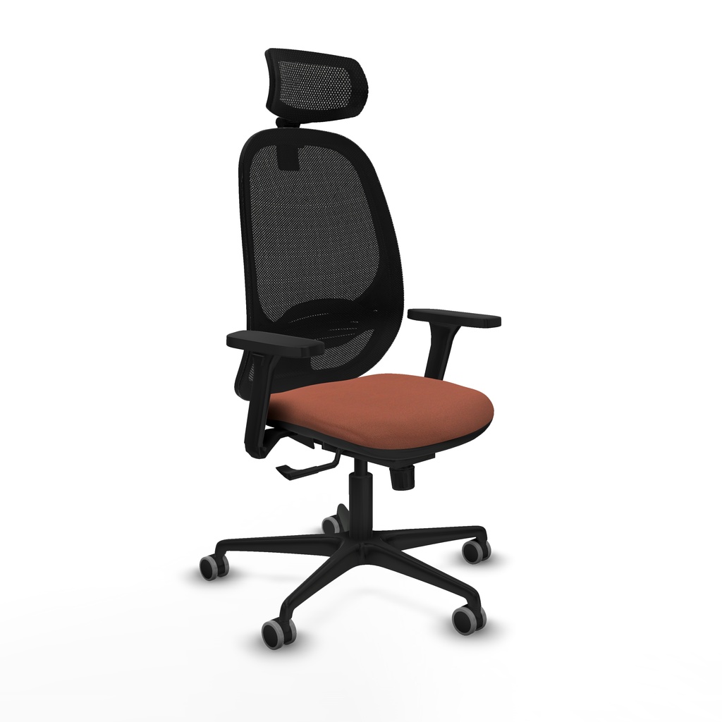 Cilanco sincro malla negra bali marrón brazos 3D base nailon cabecero 2D ruedas 65mm engomadas
