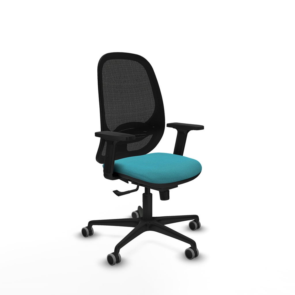 Cilanco sincro malla negra bali turquesa brazos 2D base nailon ruedas 65mm engomadas
