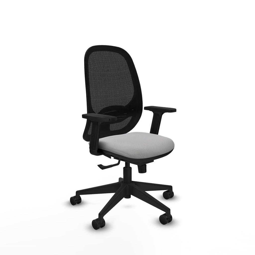 Cilanco sincro malla negra bali gris claro brazos 2D base piramidal ruedas 65mm nailon