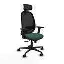 Cilanco sincro malla negra bali verde botella brazos 2D base nailon cabecero 2D ruedas 65mm nailon