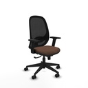 Cilanco sincro malla negra bali marrón oscuro brazos 2D base piramidal ruedas 65mm nailon