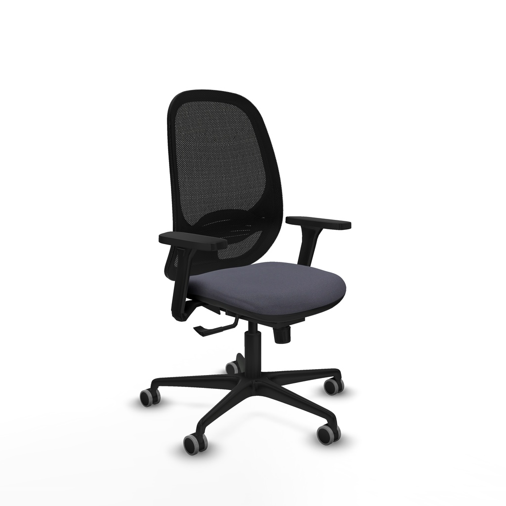 Cilanco sincro malla negra bali gris oscuro brazos 3D base nailon ruedas 65mm engomadas
