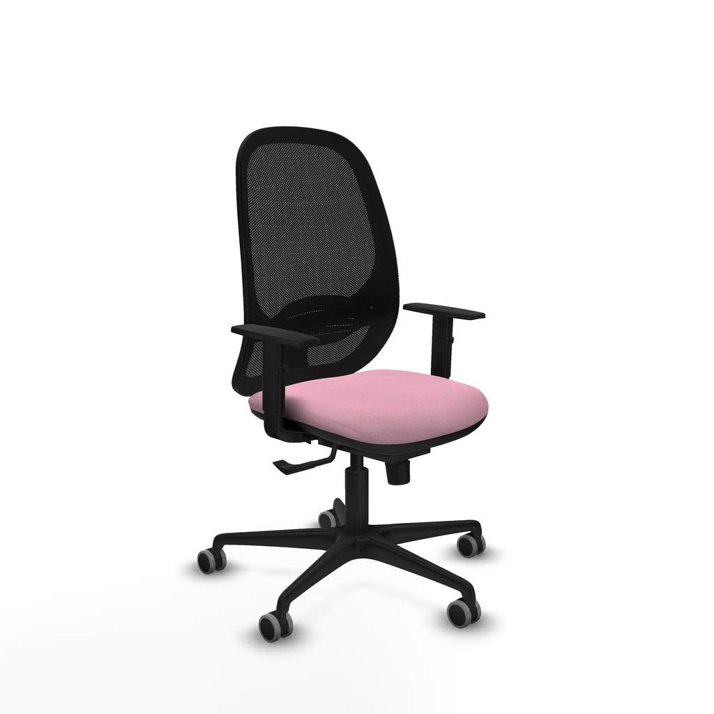Cilanco sincro malla negra bali rosa brazos 1D base nailon ruedas 65mm engomadas