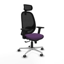 Cilanco sincro malla negra bali morado brazos 2D base aluminio cabecero 2D ruedas 65mm engomadas