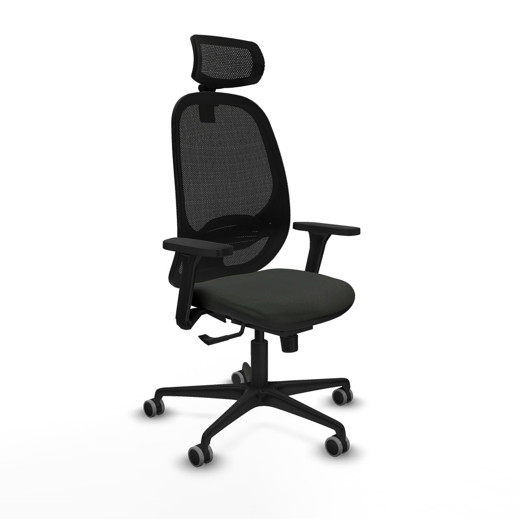 Cilanco sincro malla negra bali negro brazos 3D base nailon cabecero 2D ruedas 65mm engomadas