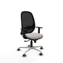 Cilanco sincro malla negra similpiel blanco brazos 1D base aluminio ruedas 65mm engomadas