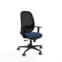 Cilanco sincro malla negra similpiel azul marino brazos 1D base nailon ruedas 65mm engomadas