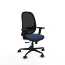 Cilanco sincro malla negra similpiel azul marino brazos 2D base nailon ruedas 65mm nailon